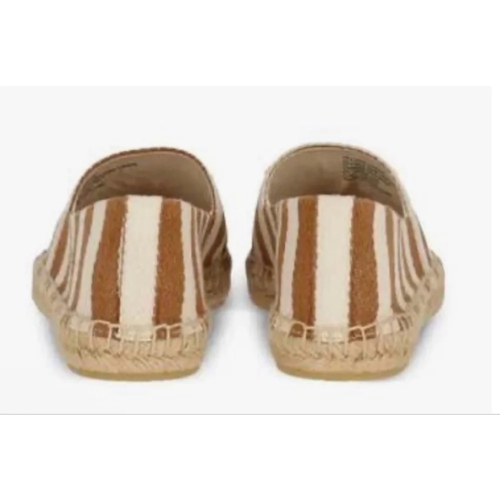 New Tory Burch Striped Espadrilles in Brown and White 8